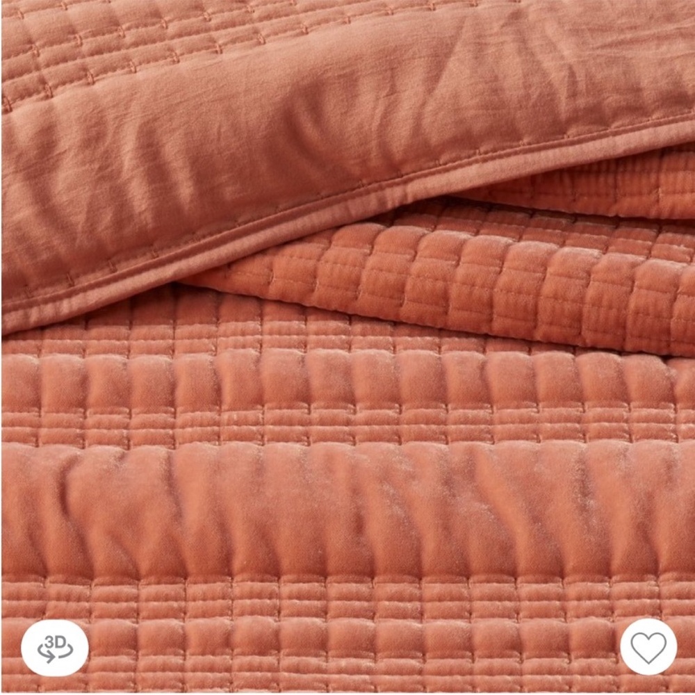 Threshold King Terracotta/Bronze Lofty Velvet Quilt